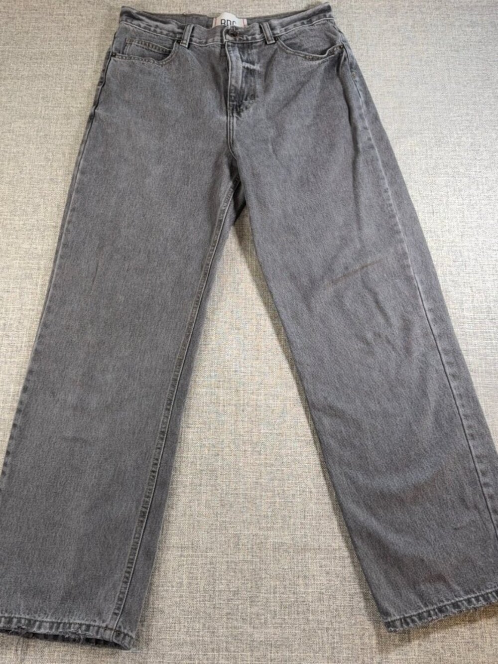 BDG Skate Fit Gray Baggy Jeans 31 Y2K Grunge Wide Leg Raw Hem Skater Denim